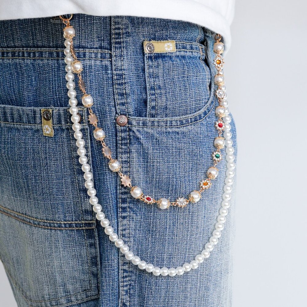 Pearl & Gem Wallet Chain